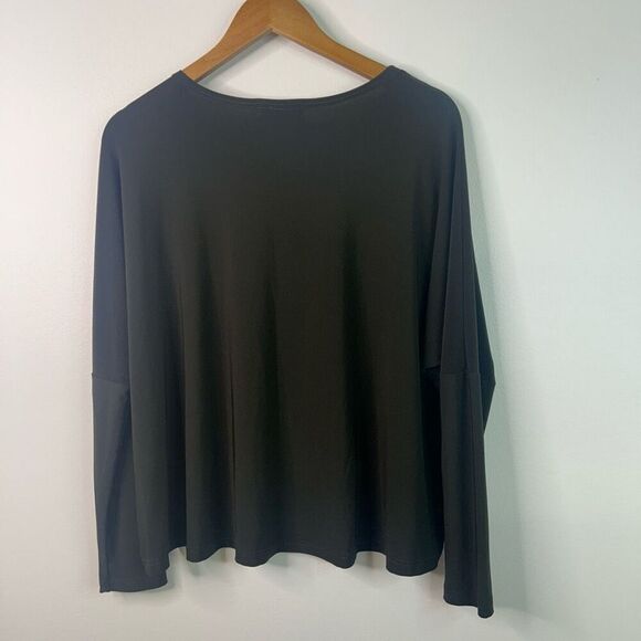 Sympli Size 2 Green Long Sleeve Stretch Jersey Tunic Top Canada Lagom Minimalist - Picture 6 of 9